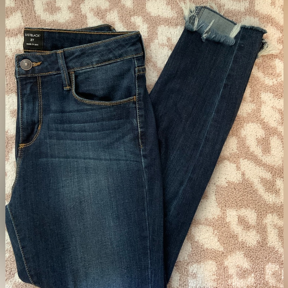 Just Black Denim , Size 27, Distressed, raw hem